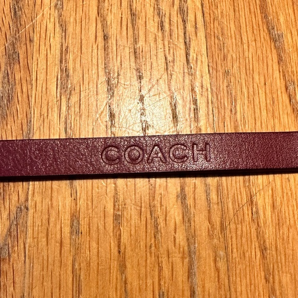 NWOT Leather Coach Embossed Burgundy Wrap Bracelet with Silver Buckle - Picture 5 of 5
